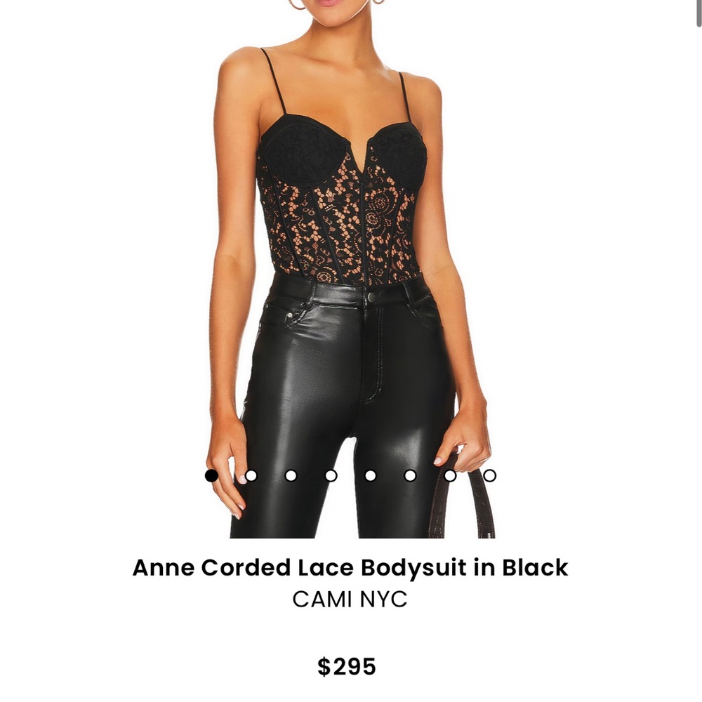 CAMI NYC Anne Corded Lace Bodysuit in Black